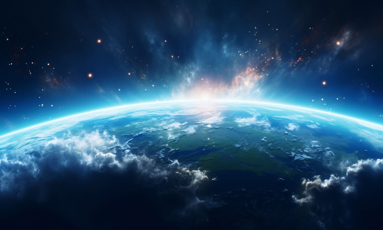 Cinematic shot of planet earth globe clouds and space